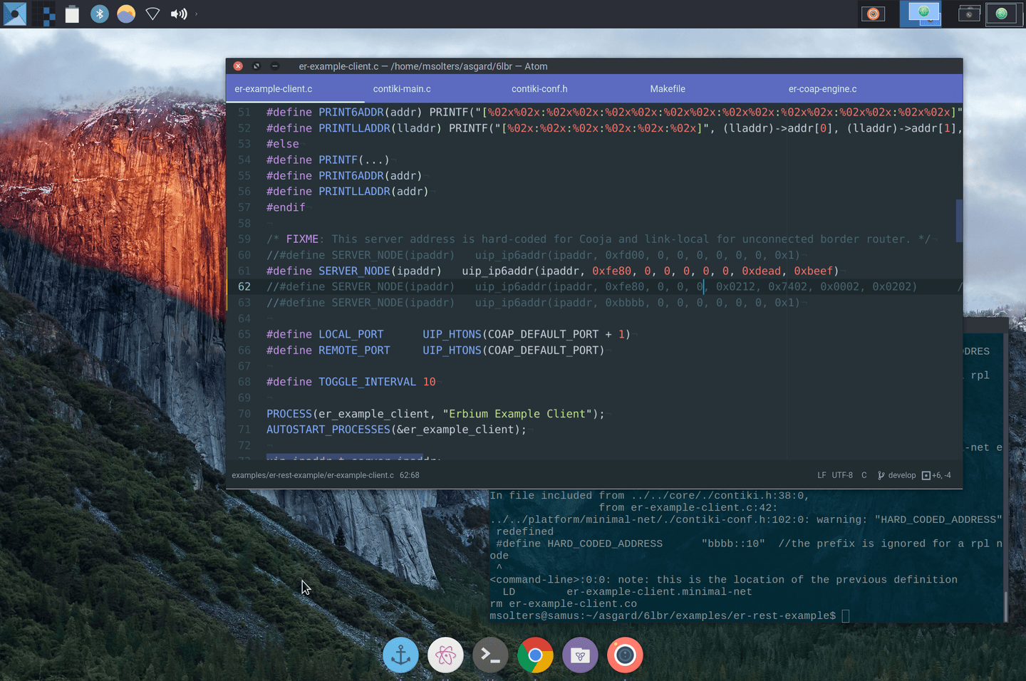 the coap server ip macro in contiki source code